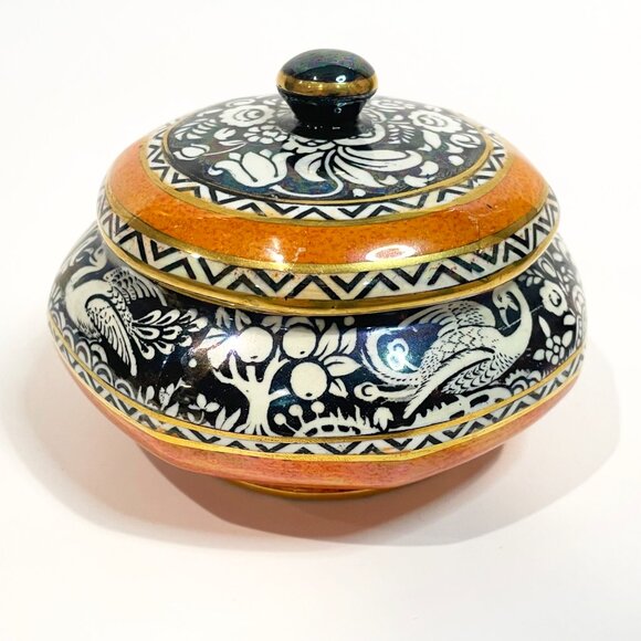 Vintage New Hall Hanley England Pottery Boumier Ware Dressing Table Lidded Dish - Picture 2 of 9